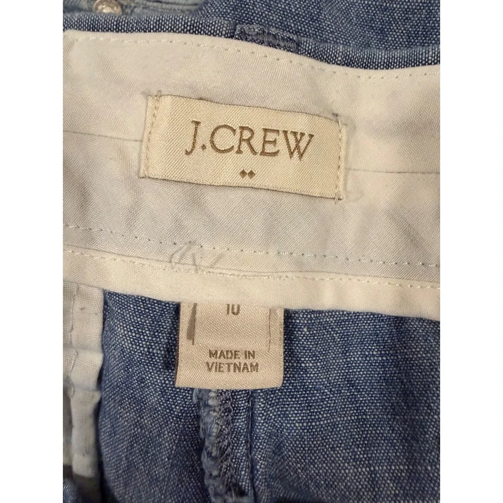 J.Crew Chino Shorts Women 10 Coastal Chambray Casual 5"Inseam 100% Cotton Beachy - Picture 3 of 13